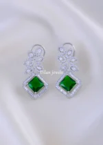 Celestia Spark Grren Earrings (Silver) EAR002076
