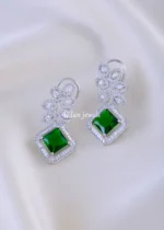 Celestia Spark Grren Earrings (Silver) EAR002076 - Image 2