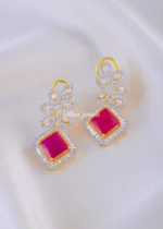 Celestia Spark Red Earrings (Yellow Gold) EAR002077 - Image 2