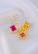 Celestia Spark Red Earrings (Yellow Gold) EAR002077 - Image 3