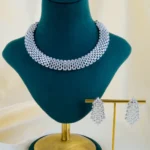 Celestial Cascade Necklace Set (Silver) NEC001677