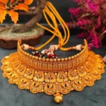 Chand Choker Set with Mangtika (Antique Gold)- NEC000006
