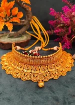 Chand Choker Set with Mangtika (Antique Gold)- NEC000006