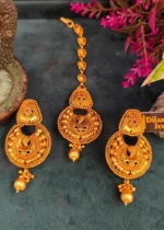 Chand Choker Set with Mangtika (Antique Gold)- NEC000006 - Image 3