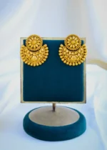 Chandbali Earrings Set (Antique Gold) NEC000894 - Image 3