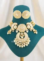 Chandrika Pearl Choker Necklace Set (Yellow Gold) NEC002684