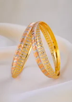 Chevron Charm Bangles (Tri-Color Plating) BAN001933 - Image 2