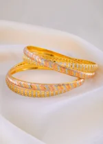 Chevron Charm Bangles (Tri-Color Plating) BAN001933 - Image 3