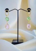 Chic Medium Pastel Color Earrings (Yellow Gold) EAR000924