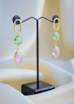 Chic Medium Pastel Color Earrings (Yellow Gold) EAR000924 - Image 2