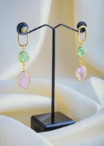 Chic Medium Pastel Color Earrings (Yellow Gold) EAR000924 - Image 3