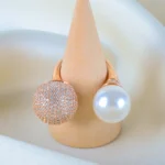 Chic Pearl Cocktail Ring (Rose Gold) RING01371