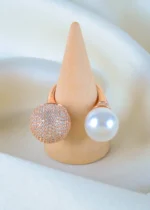 Chic Pearl Cocktail Ring (Rose Gold) RING01371