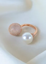 Chic Pearl Cocktail Ring (Rose Gold) RING01371 - Image 2