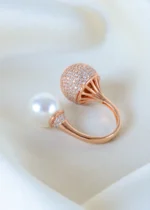 Chic Pearl Cocktail Ring (Rose Gold) RING01371 - Image 3
