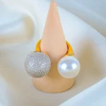 Chic Pearl Cocktail Ring (Yellow Gold) RING01370