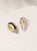 Citrine Yellow Statement Studs (Silver) EAR000508 - Image 3