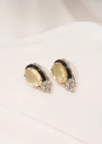 Citrine Yellow Statement Studs (Silver) EAR000508 - Image 4