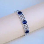Classic Blue Saphire Bracelet (Silver) BRA000806