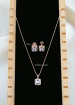 Classic Elegance Diamond Necklace Set (Rose Gold) NEC002586