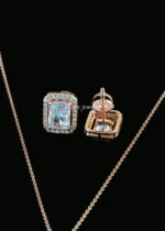 Classic Elegance Diamond Necklace Set (Rose Gold) NEC002586 - Image 3