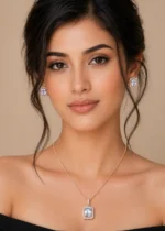 Classic Elegance Diamond Necklace Set (Rose Gold) NEC002586 - Image 4