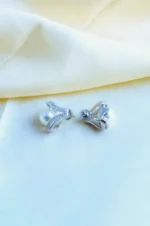 Classic Pearl Earrings (Silver) EAR000788 - Image 2