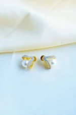 Classic Pearl Earrings (Yellow Gold) EAR000787 - Image 3