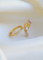 Classic Polki Bird Ring (Antique Gold) RING00940 - Image 2