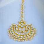 Classic Polki Pearl Mang Tika (Yellow Gold) ACC000971