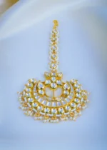 Classic Polki Pearl Mang Tika (Yellow Gold) ACC000971