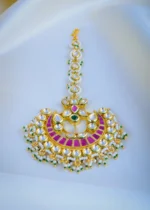 Classic Polki Ruby Mang Tika (Yellow Gold) ACC000970