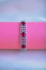Classic Red Bracelet (Silver) BRA000818 - Image 2
