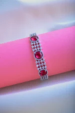 Classic Red Bracelet (Silver) BRA000818 - Image 3