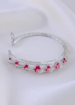 Classic Scarlet Stone Bangle (Silver) BRA002260