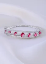Classic Scarlet Stone Bangle (Silver) BRA002260 - Image 2