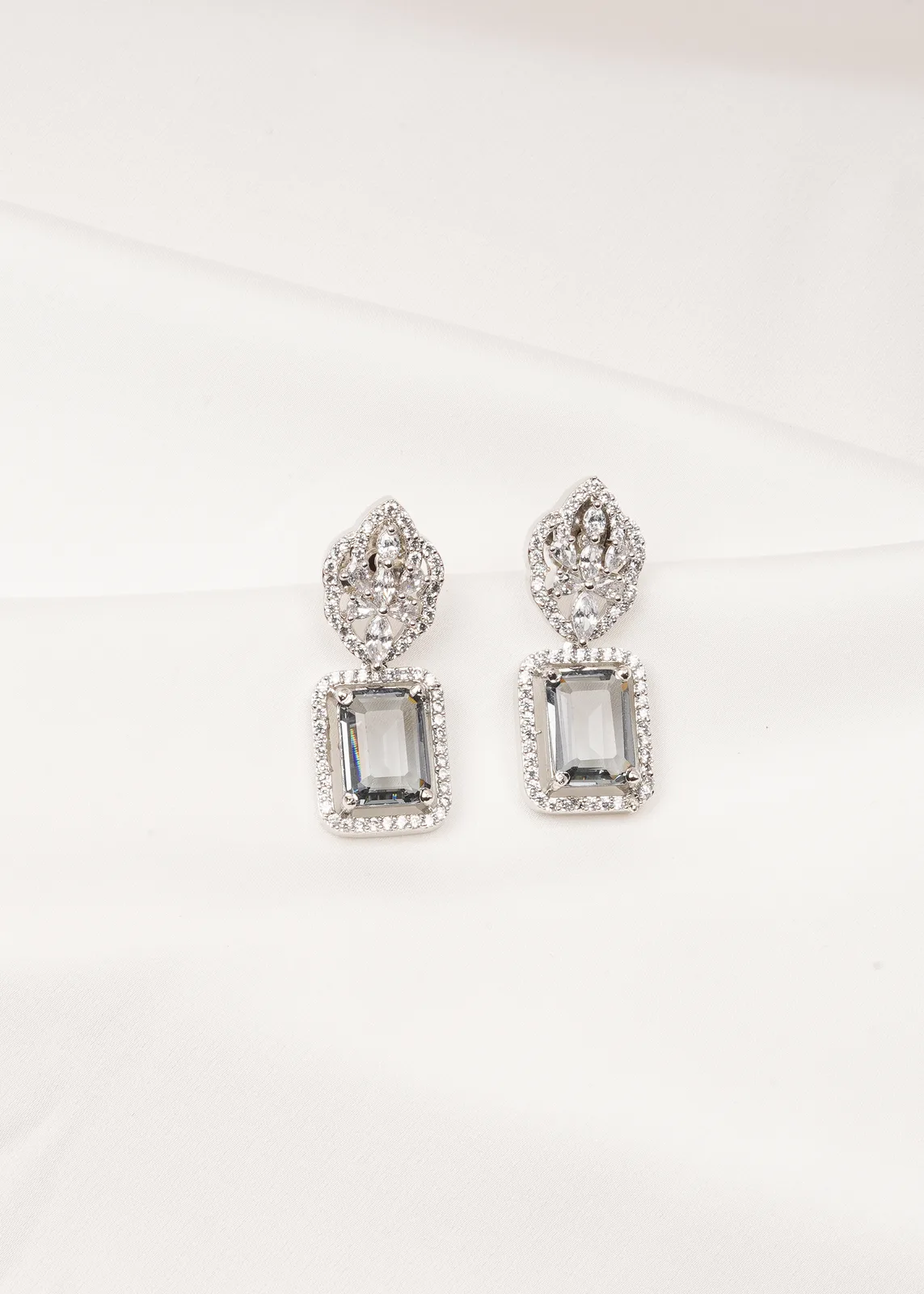 Classy-Grey-Earrings-Silver-EAR000727a Classy Grey Earrings (Silver) EAR000727 - Image 1