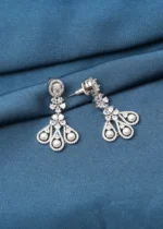Classy Pearl Earrings (Silver) EAR000739 - Image 2
