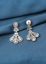 Classy Pearl Earrings (Silver) EAR000739 - Image 3