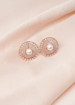Classy Pearl Stud Earrings (Rose Gold) EAR000682
