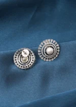 Classy Pearl Stud Earrings (Silver) EAR000712 - Image 2