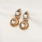 Classy Polki Earrings (Antique Gold) EAR000632