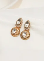Classy Polki Earrings (Antique Gold) EAR000632