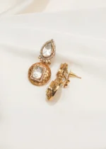 Classy Polki Earrings (Antique Gold) EAR000632 - Image 3
