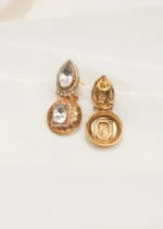 Classy Polki Earrings (Antique Gold) EAR000632 - Image 4