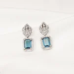 Classy Teal Earrings (Silver) EAR000729