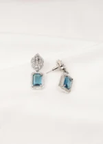 Classy Teal Earrings (Silver) EAR000729 - Image 2
