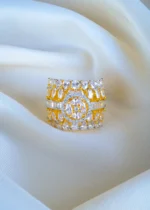 Clutter Setting Cocktail Band Ring (Yellow Gold) RING01219