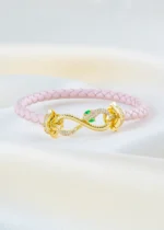 Cobra Charm Pink Bracelet (Yellow Gold) BRA002541 - Image 3