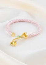 Cobra Charm Pink Bracelet (Yellow Gold) BRA002541 - Image 4